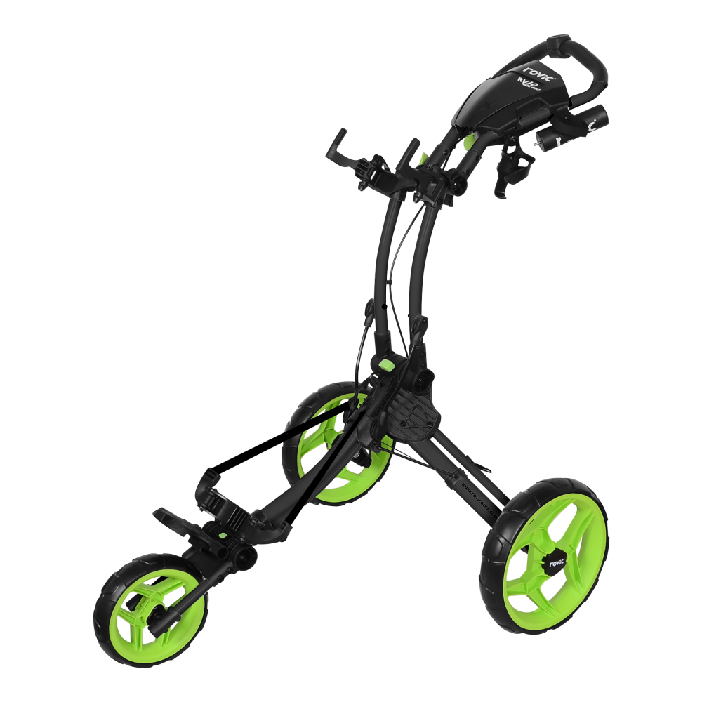 Rovic RV1D Push Cart - Charcoal/Lime - Truly Unique Disc Golf